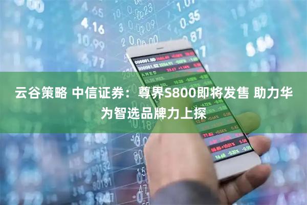 云谷策略 中信证券：尊界S800即将发售 助力华为智选品牌力上探