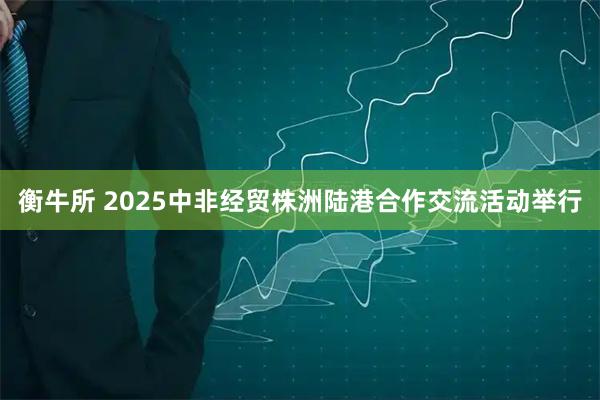 衡牛所 2025中非经贸株洲陆港合作交流活动举行