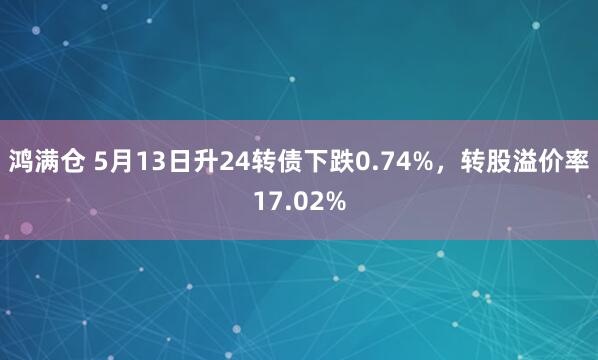 鸿满仓 5月13日升24转债下跌0.74%，转股溢价率17.02%