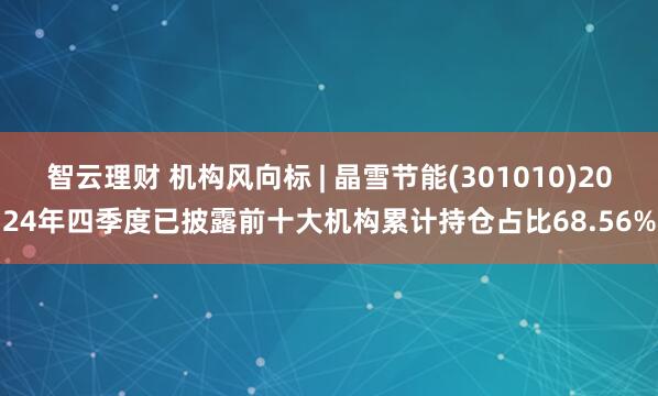 智云理财 机构风向标 | 晶雪节能(301010)2024年四季度已披露前十大机构累计持仓占比68.56%